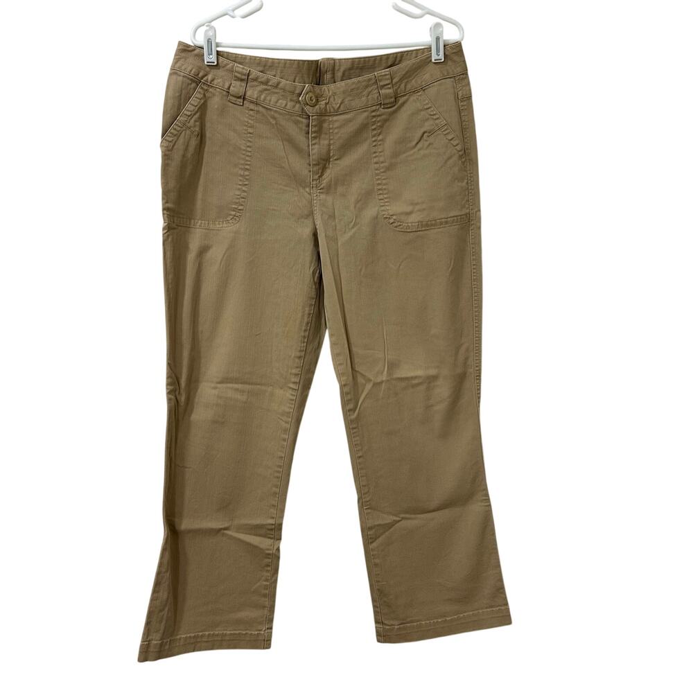 Woolrich Womens Size 14 Petite Khaki Brown Straight Leg Khaki Pants Gorpcore